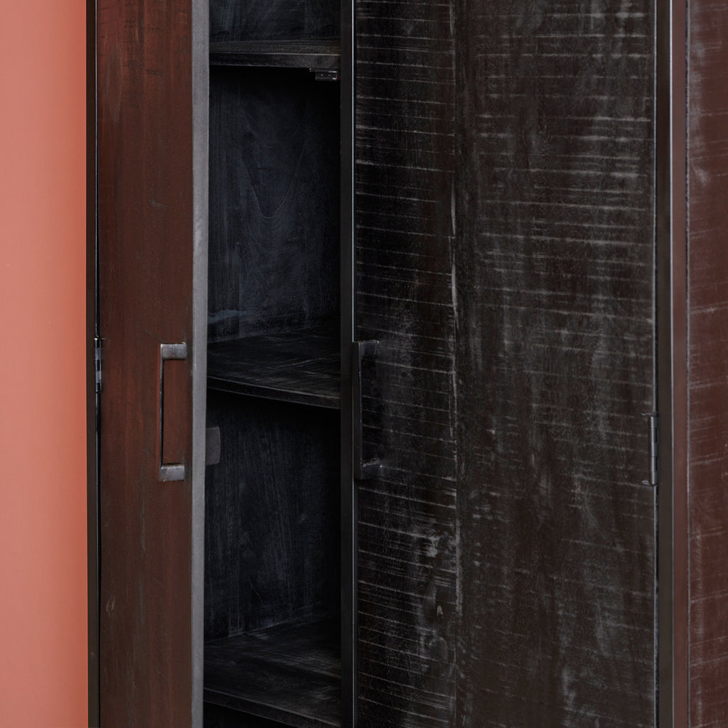 Cabinet Denver Black | Mango wood and steel | 90 cm