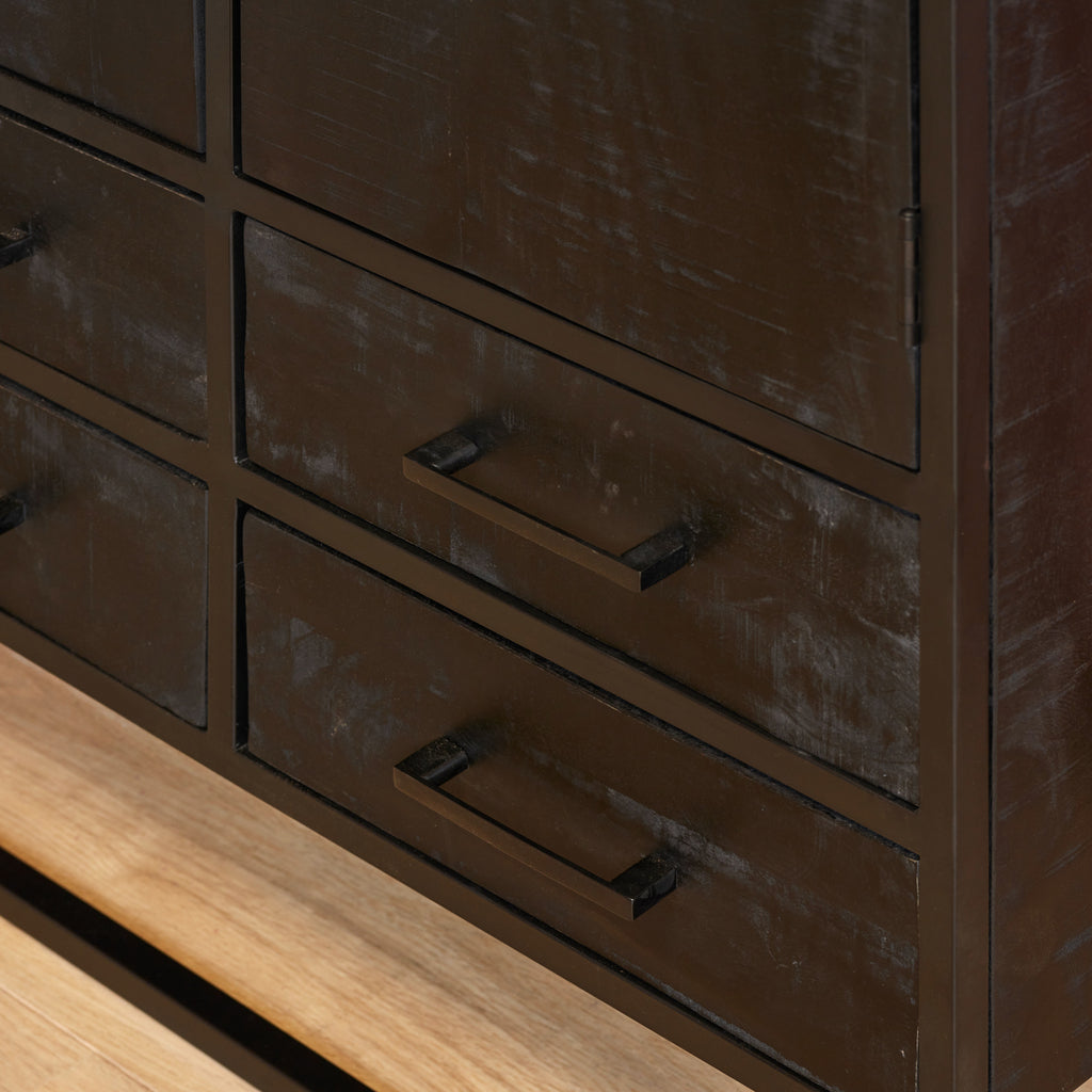 Cabinet Denver Black | Mango wood and steel | 90 cm