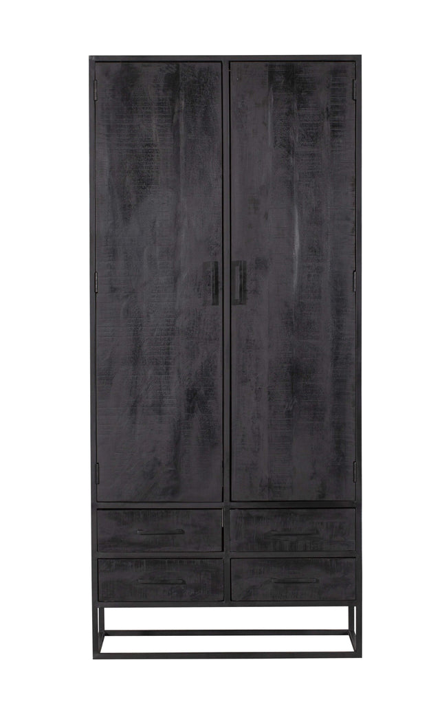 Kabinet Denver Black | Mangohout en staal | 90 cm