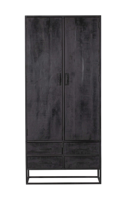 Cabinet Denver Black | Mango wood and steel | 90 cm