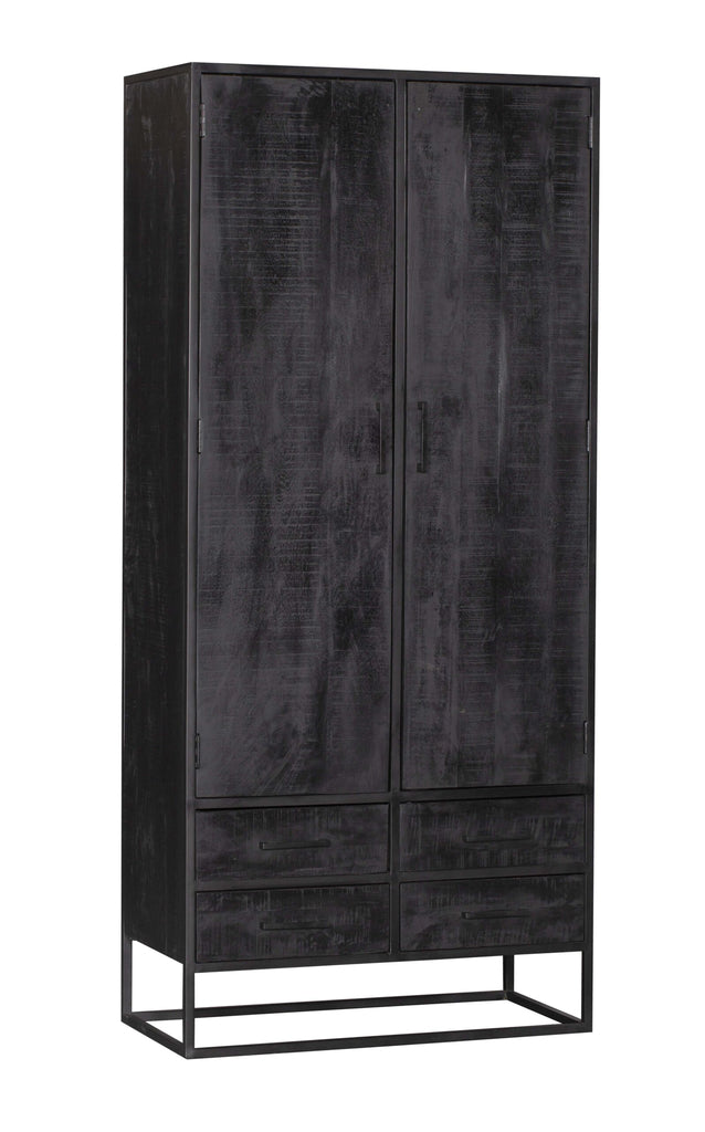 Cabinet Denver Black | Mango wood and steel | 90 cm