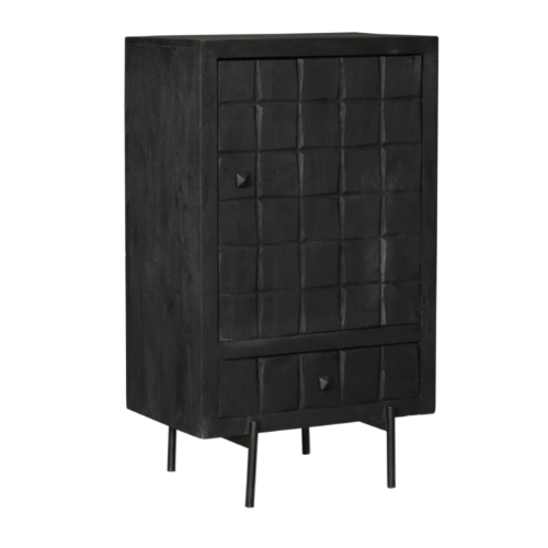 Cabinet Cupboard Brandy Black | 1 door 1 drawer