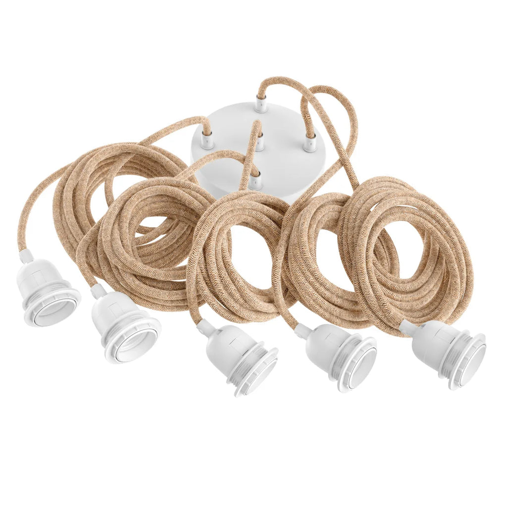 Lampfitting voor Plafond - Naturel Wit - 5 Fittings Hoopzi