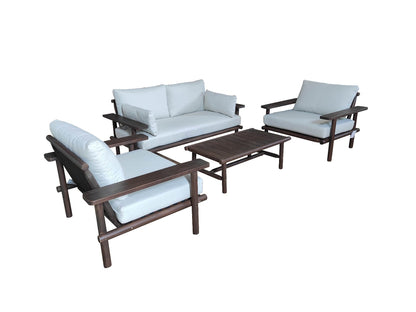 LARUNA LOUNGE SET  -  WOOD ACACIA VINTAGE DARK TEAK LOOK