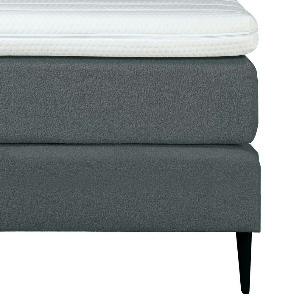 Mörgenn Bouclé Boxspring Anthrazit 140x200