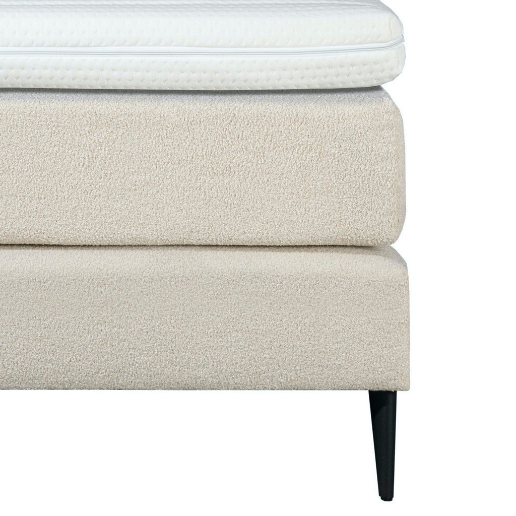 Mörgenn Bouclé Boxspring Beige 160x200