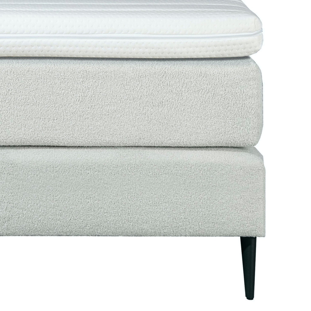 Mörgenn Bouclé Boxspring White 140x200