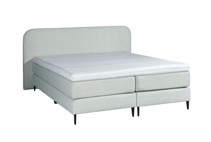 Mörgenn Bouclé Boxspring Weiß 160x200