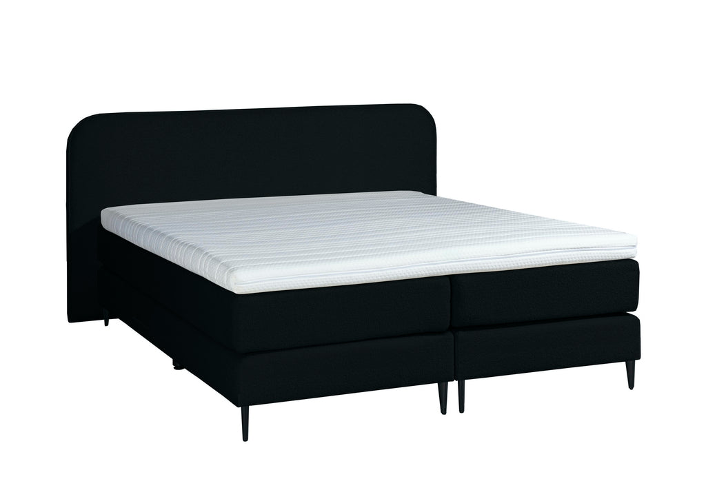 Mörgenn Bouclé Boxspring Zwart 140x200