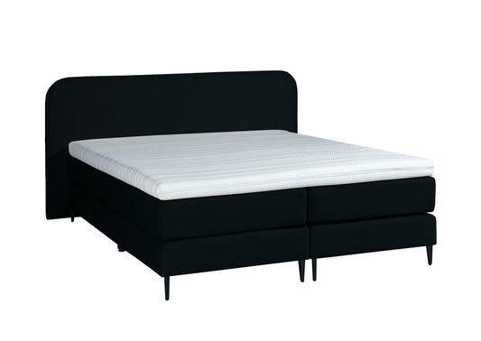 Mörgenn Bouclé Boxspring Zwart 140x210