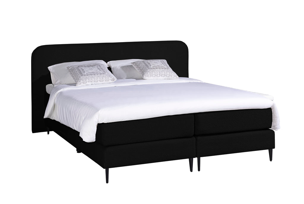 Mörgenn Bouclé Boxspring Zwart 140x210