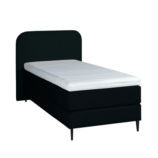 Mörgenn Bouclé Single Boxspring Schwarz 90x200