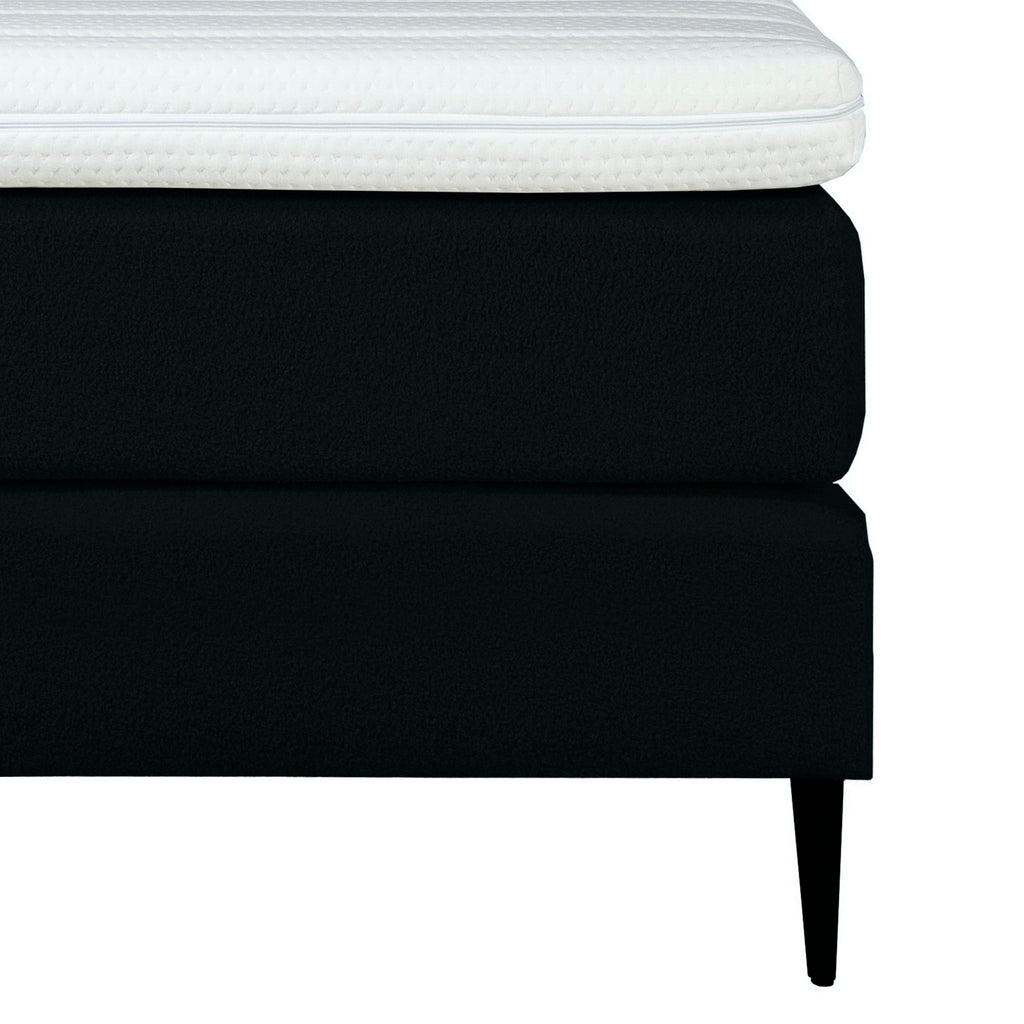 Mörgenn Bouclé Eenpersoons Boxspring Zwart 90x200