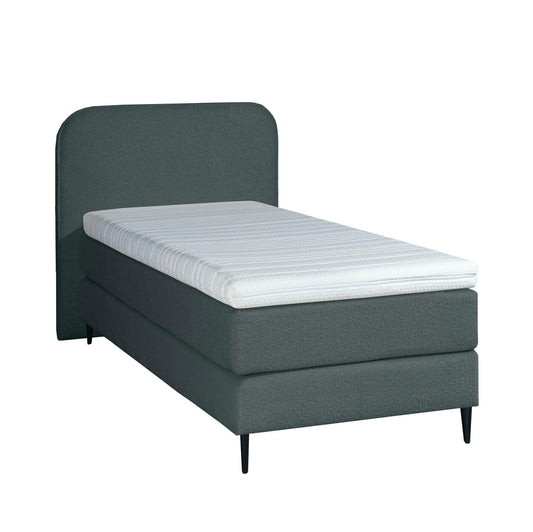 Mörgenn Bouclé Single Boxspring Anthrazit 90x210