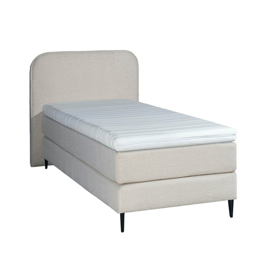 Mörgenn Bouclé Eenpersoons Boxspring Beige 90x200