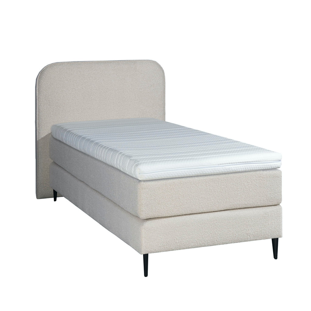 Mörgenn Bouclé Eenpersoons Boxspring Beige 90x210