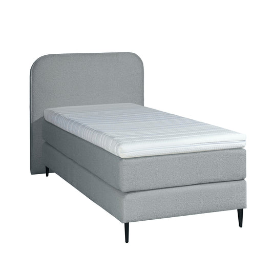 Mörgenn Bouclé Single Boxspring Grau 90x200