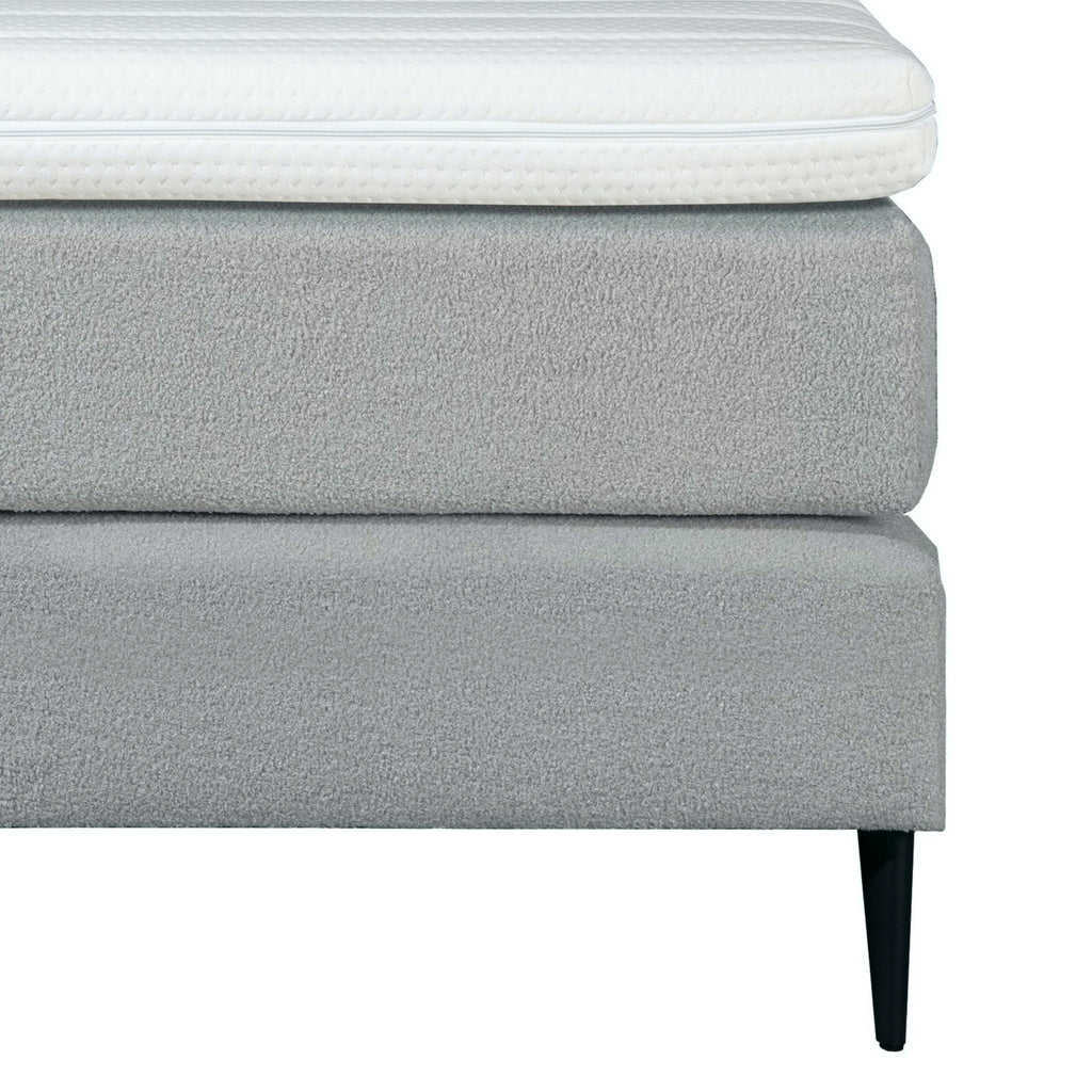 Mörgenn Bouclé Eenpersoons Boxspring Grijs 90x200