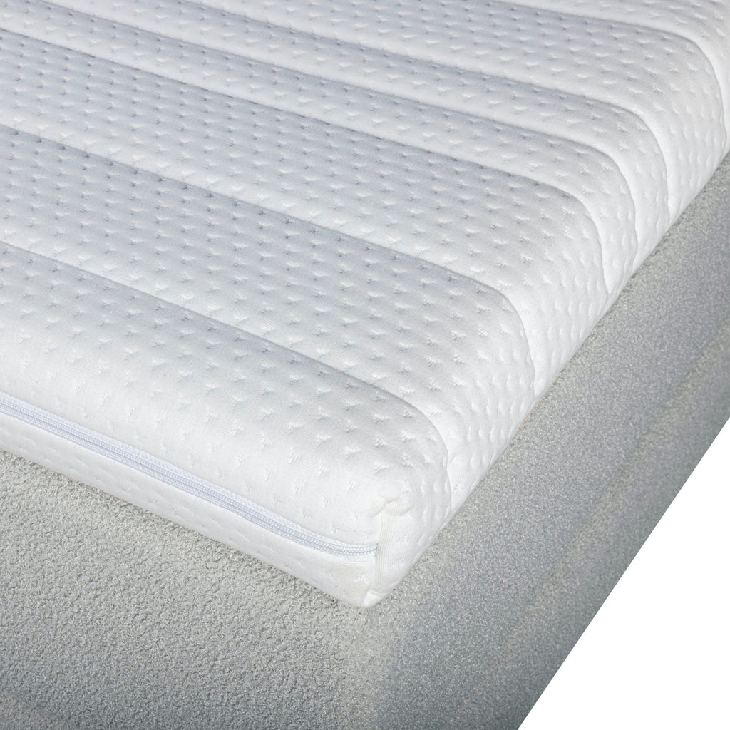 Mörgenn Bouclé Eenpersoons Boxspring Grijs 90x200