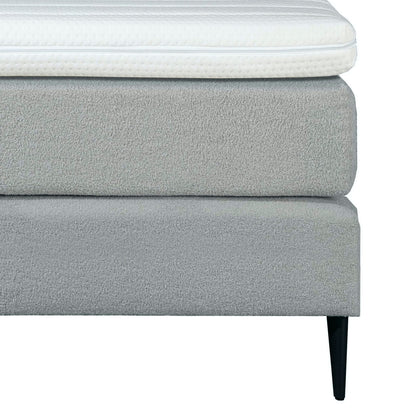 Mörgenn Bouclé Eenpersoons Boxspring Grijs 90x210