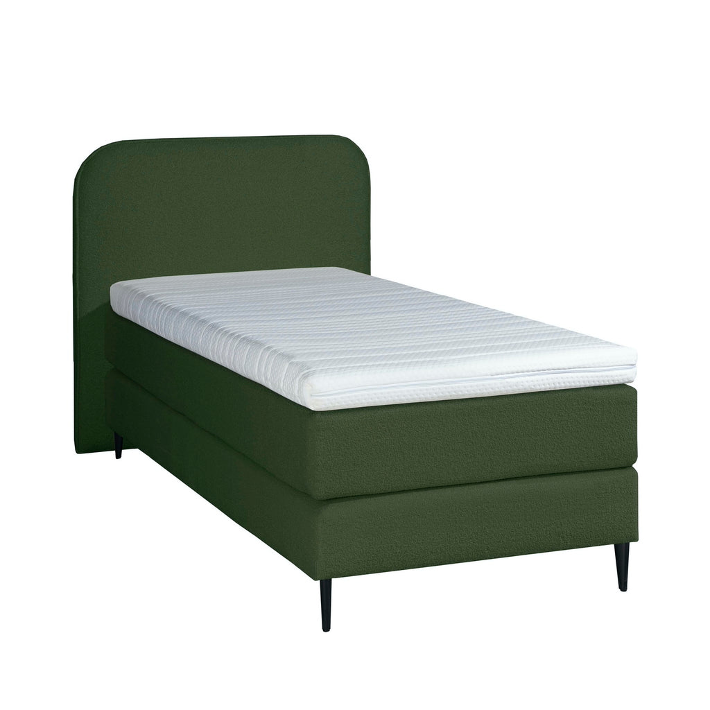 Mörgenn Bouclé Eenpersoons Boxspring Groen 90x200