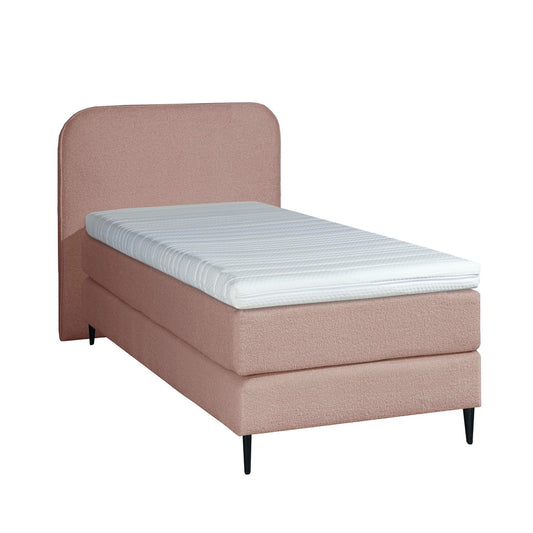 Mörgenn Bouclé Eenpersoons Boxspring Oud Roze 90x200