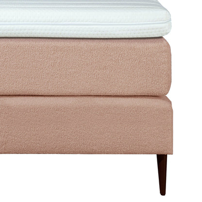 Mörgenn Bouclé Eenpersoons Boxspring Oud Roze 90x200