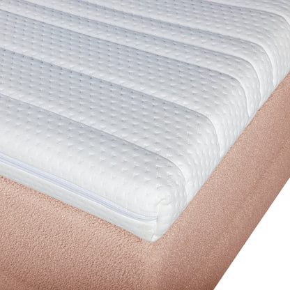 Mörgenn Bouclé Eenpersoons Boxspring Oud Roze 90x200