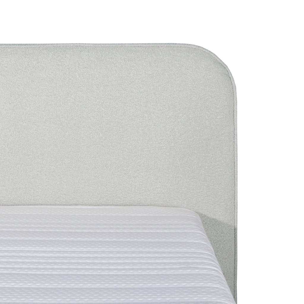 Mörgenn Bouclé Eenpersoons Boxspring Wit 90x200