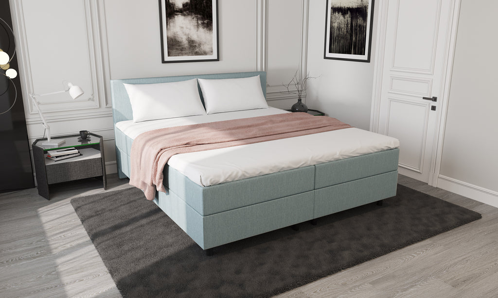 Mörgenn Aufbewahrungsboxspringbett Blau 140x210