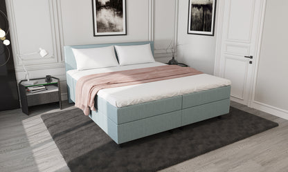 Mörgenn Aufbewahrungsboxspringbett Blau 140x210