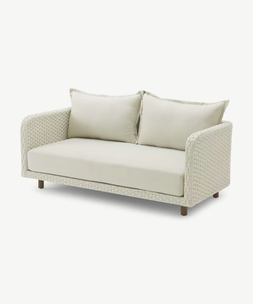 NAYAN LOUNGE 2 SEATER SOFA  -  STEEL POWDER COATED OYSTER