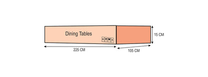 REIMS DINING TABLE - WOOD ACACIA TEAK LOOK / STEEL POWDER COATED TAUPE