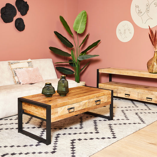 Coffee table Boaz with 2 drawers | 120 cm