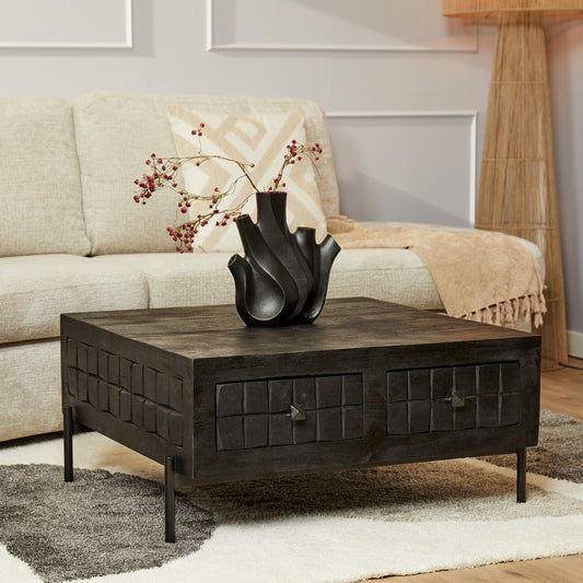 Coffee table Brandy Black | 80x80 cm