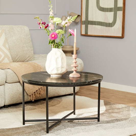 Coffee table Mex | Black marble 75 cm