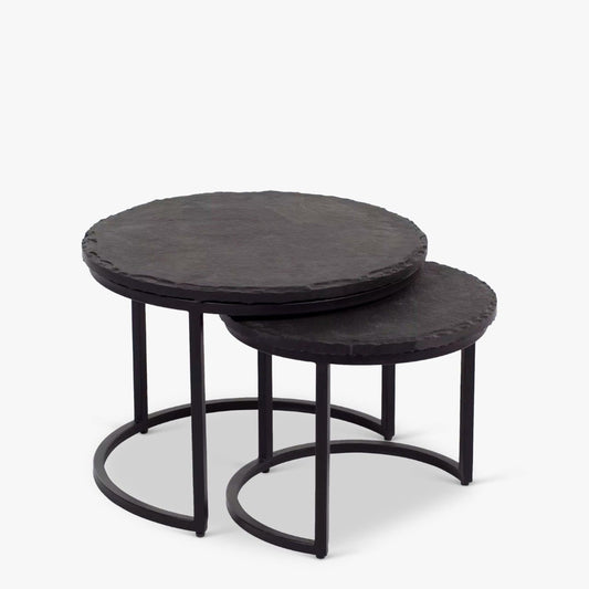 Coffee table set Ora | Black Kadappa Stone 60-45 cm