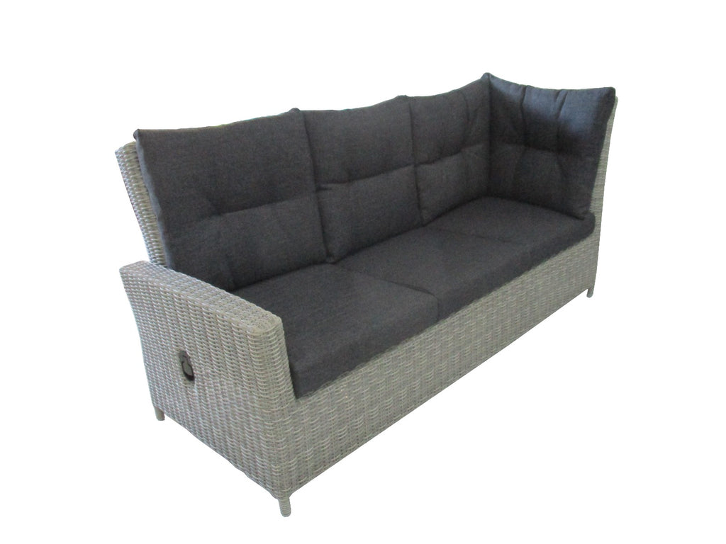 SAN MARINO LOUNGE CORNER SET - LIGHT KOBO GREY / STICHING ROYAL BLENDED