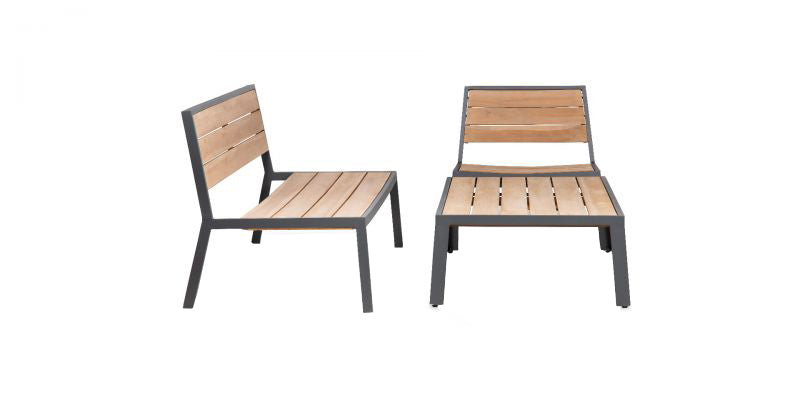 SANT MIGUEL LOUNGE SET - ANTHRACITE / LIGHT TEAK LOOK