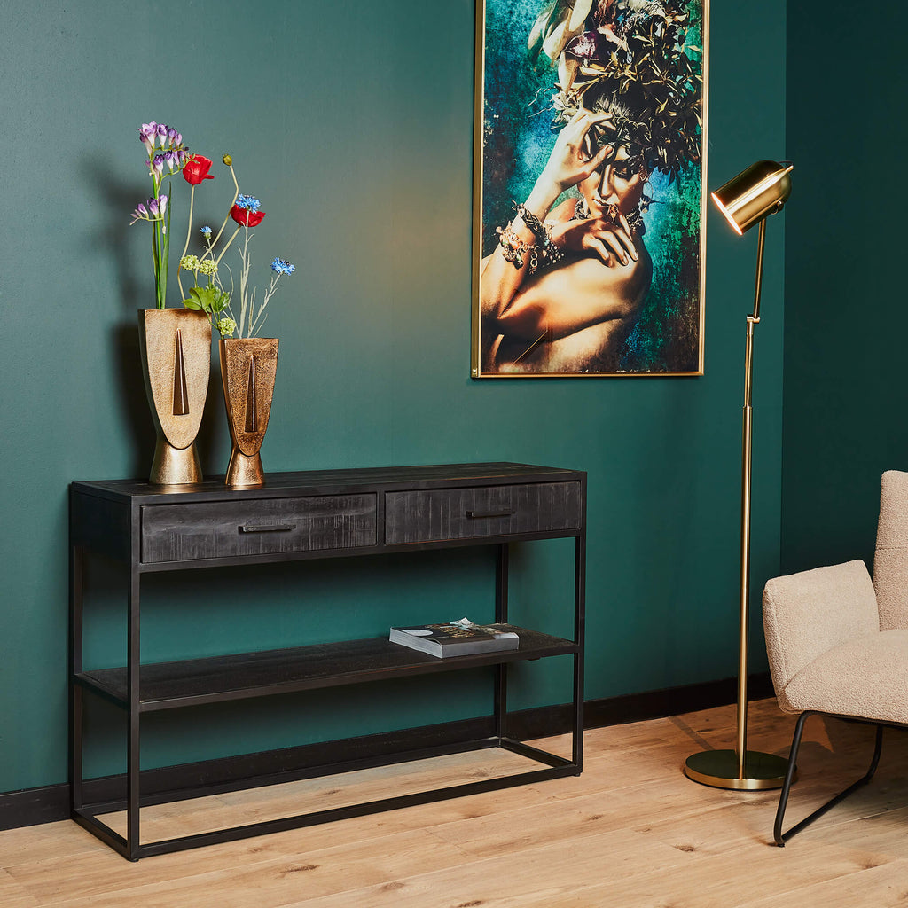 Sidetable Denver Black | 2 lades Bakker Living