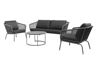 SONORA STACKABLE LOUNGE SET 4PCS  -  ANTHRACITE - DARK GREY