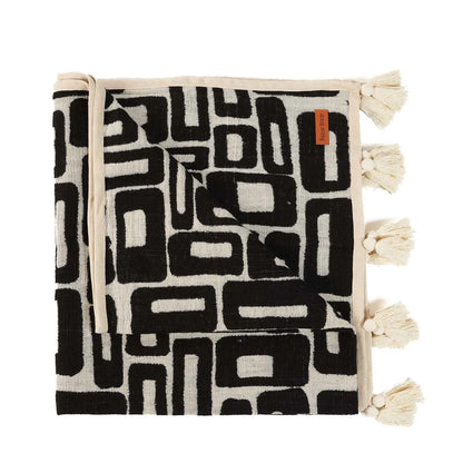 The Aztec Bed Throw - Natural Black