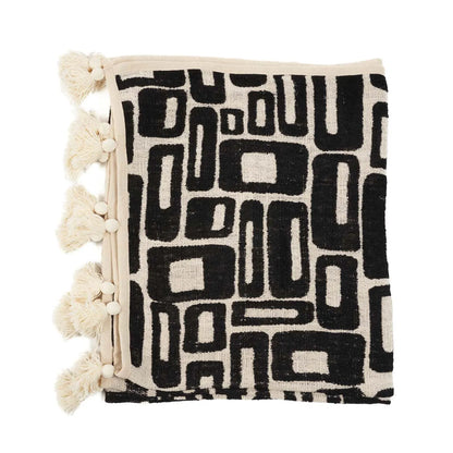 The Aztec Bed Throw - Natural Black