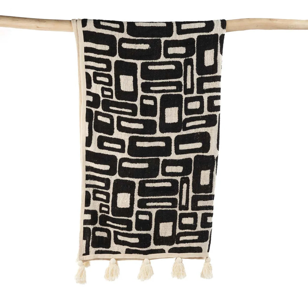 The Aztec Bed Throw - Natural Black