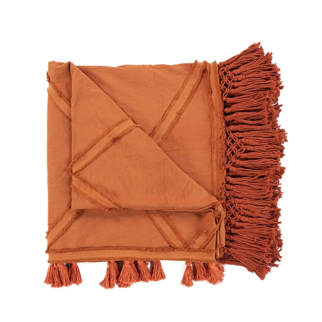 The Berber Bed Throw  - Terracotta