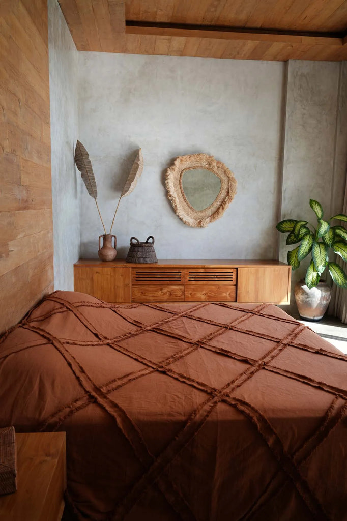 The Berber Bed Throw  - Terracotta