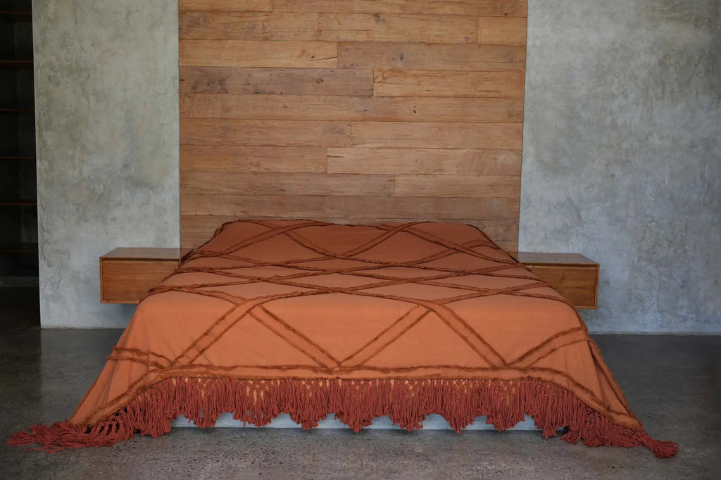 The Berber Bed Throw  - Terracotta