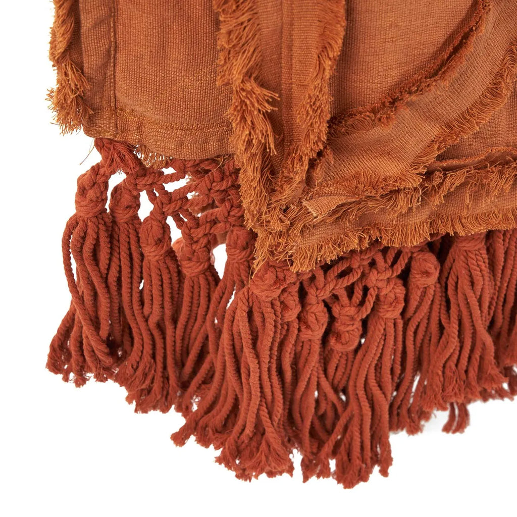 The Berber Bed Throw  - Terracotta