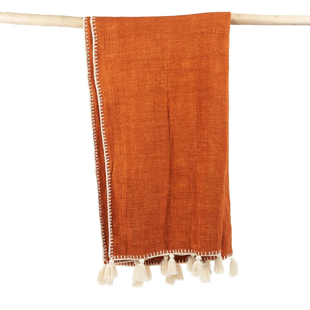 The Stitch Bed Throw - Terracotta