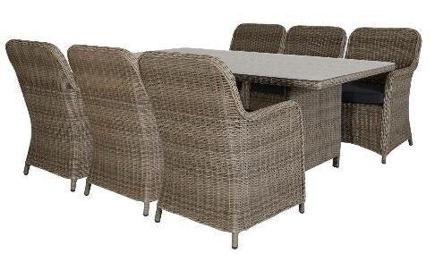 TOULOUSE DINING SET / SANDED BROWN - ROYAL RIBBON GREY